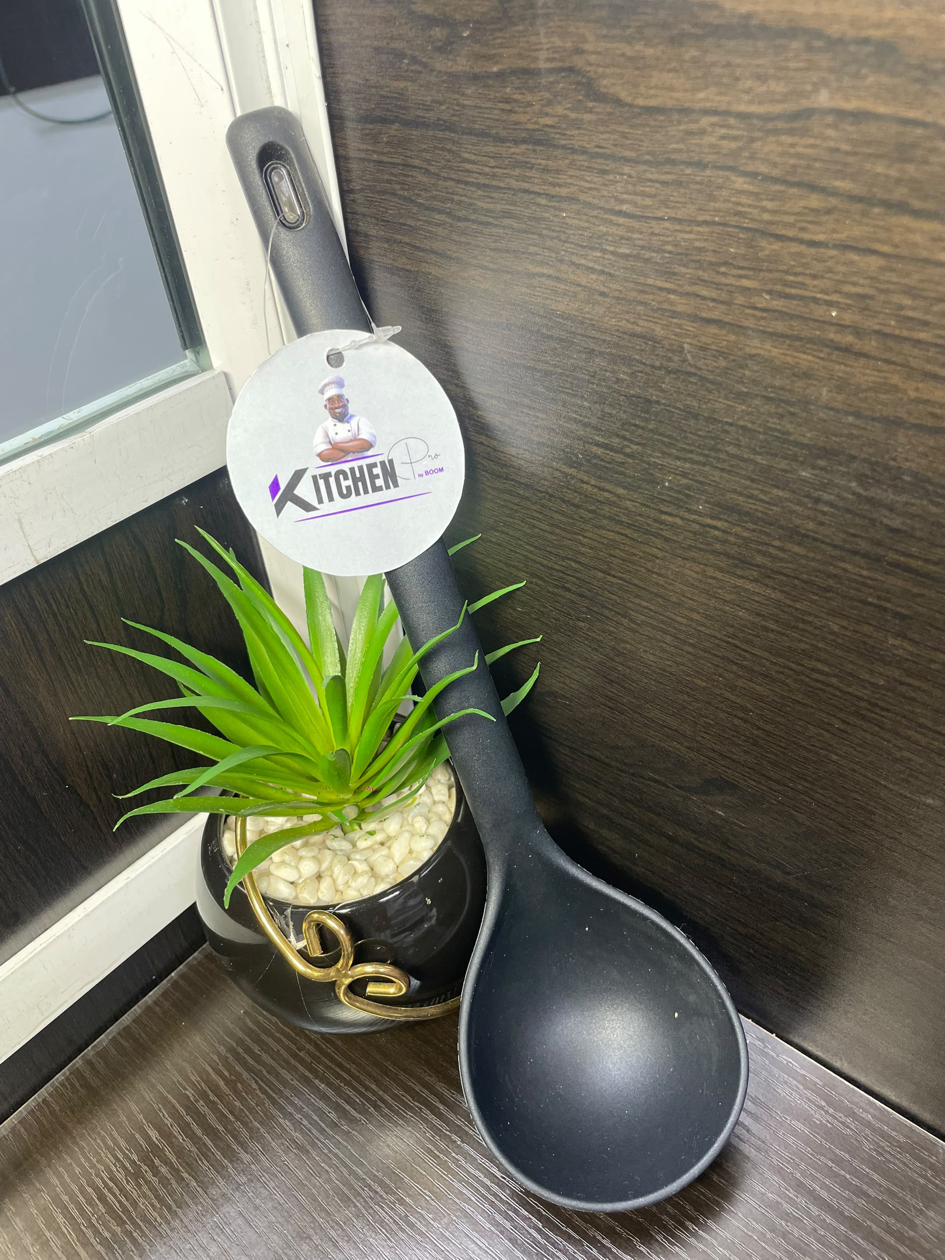 Silicon black cooking spoon